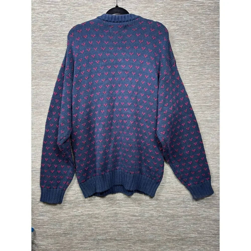 Vintage Eddie Bauer Ribbed Knit Sweater Mens Size XL Tall Blue Classic 90s - Picture 2 of 8